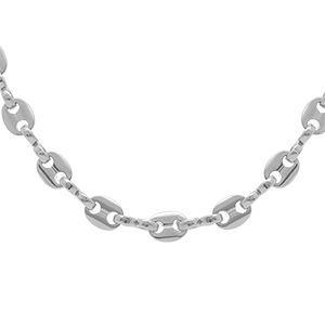 Chaîne en argent maille grains de café largeur 6mm et longueur 50cm - Vue 1