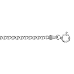 Chaîne en argent maille marine lapidée - longueur 40cm - Vue 1