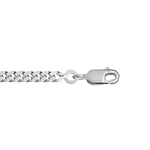 Chaîne en argent maille serrée largeur 3mm et longueur 55cm - Vue 1