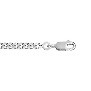 Chaîne en argent maille serrée largeur 3mm et longueur 60cm - Vue 1