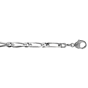 Chane en argent mailles 1+1 largeur 4mm et longueur 45cm - Vue 1