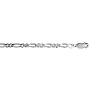 Chane en argent mailles 1+2 largeur 3mm et longueur 45cm - Vue 1