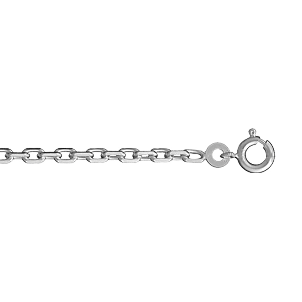 Chane en argent rhodi maille forcat largeur 2,5mm longueur 60cm - Vue 1