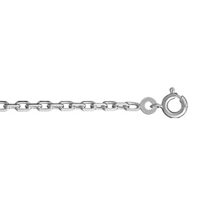 Chane en argent rhodi maille forcat largeur 2,5mm longueur 60cm - Vue 1