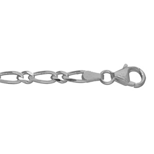 Chane en argent rhodi maille Hawa 1+1 largeur 4mm et longueur 55cm - Vue 1