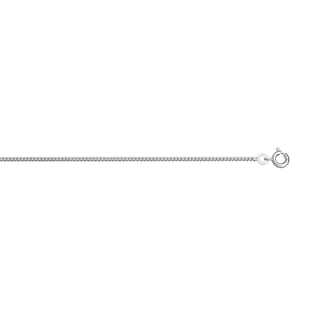 Cha�ne en argent rhodi� maille serr�e. 1.8mm et longueur 42cm - Vue 1
