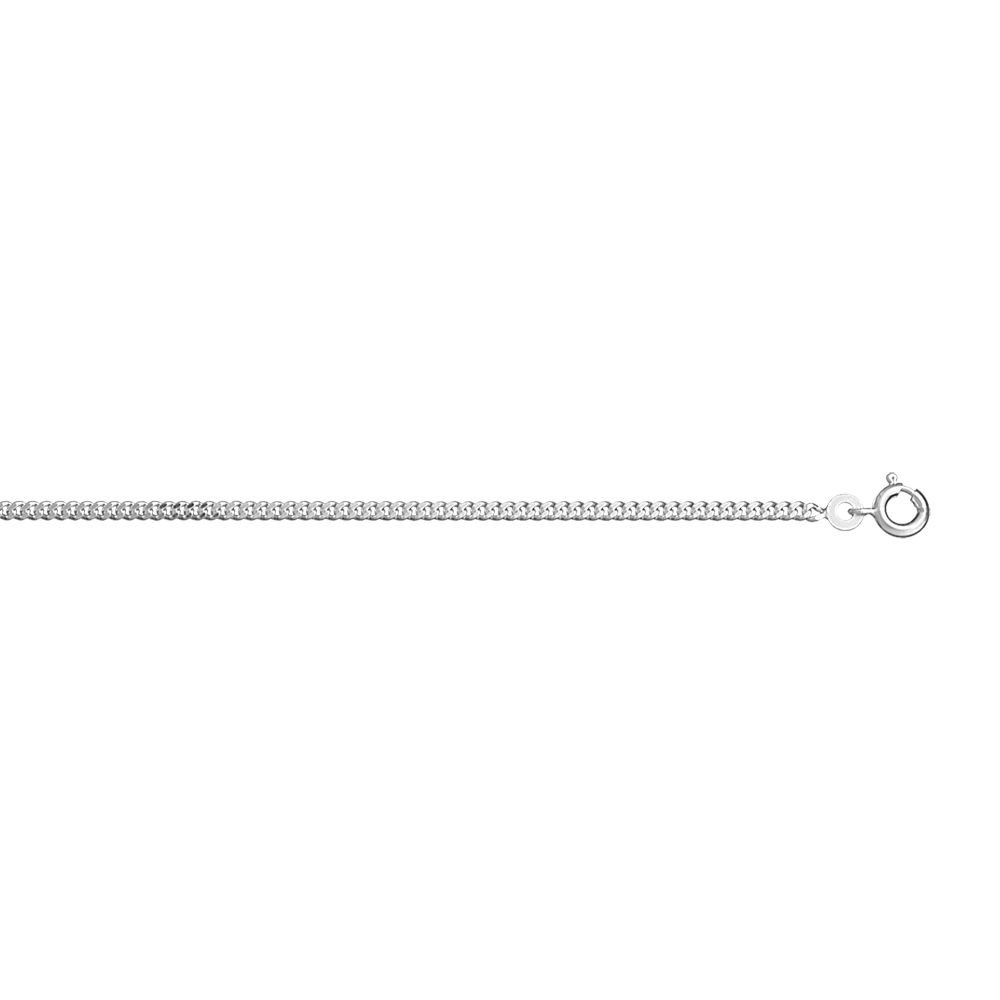 Cha�ne en argent rhodi� maille serr�e 2.1mm et longueur 42cm - Vue 1
