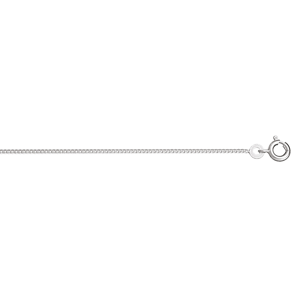 Cha�ne en argent rhodi� maille serr�e largeur 1,2mm et longueur 38cm - Vue 1