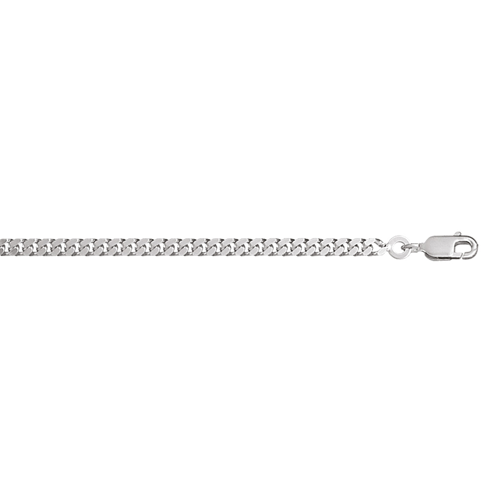 Cha�ne en argent rhodi� maille serr�e largeur 2.7m et longueur 60cm - Vue 1