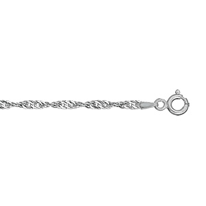 Chane en argent rhodi maille Singapour largeur 2,2mm et longueur 40cm - Vue 1