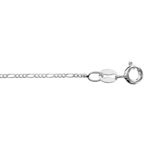 Chaîne en argent rhodié mailles 1+3 largeur 1,2mm et longueur 45cm - Vue 1