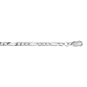 Cha�ne en argent rhodi� mailles 1+3 largeur 3mm et longueur 70cm