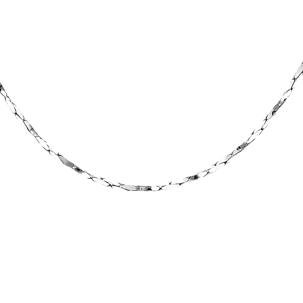 Chane en argent rhodi torsade diamant paisseur 0.6mm longueur 45cm - Vue 1