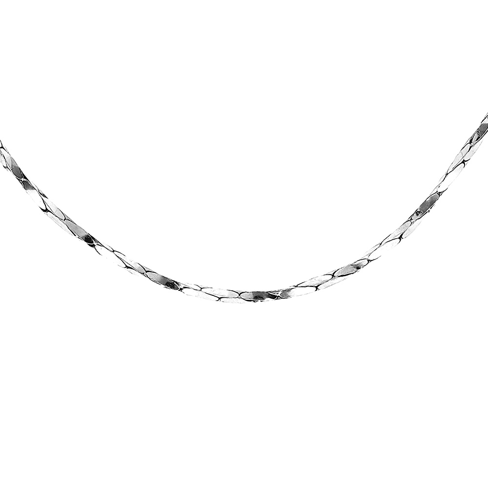 Chaîne En Argent Sterling 925 Rhodiée 1mm - Collier Forçat Femme Mystic Jewels 40/45/50 Cm