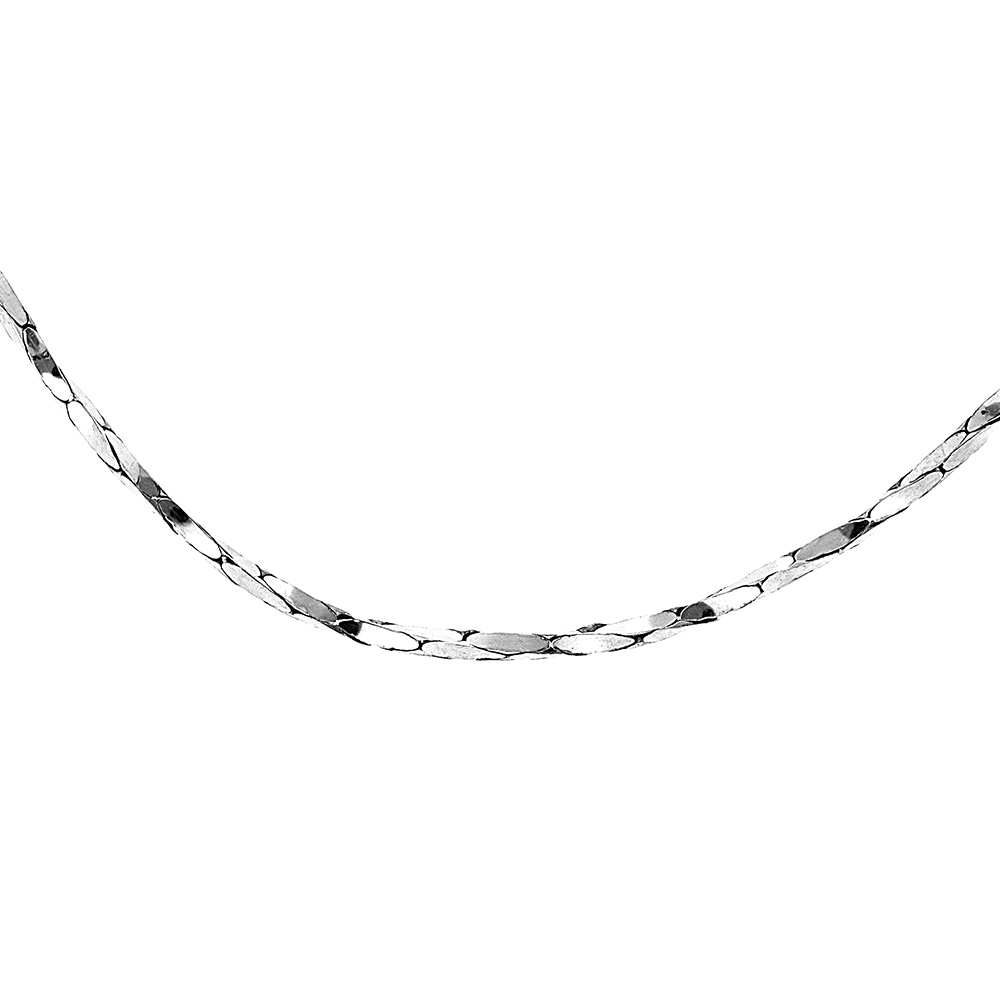 Cha�ne en argent rhodi� torsade diamant� �paisseur 0.8mm longueur 40cm - Vue 1