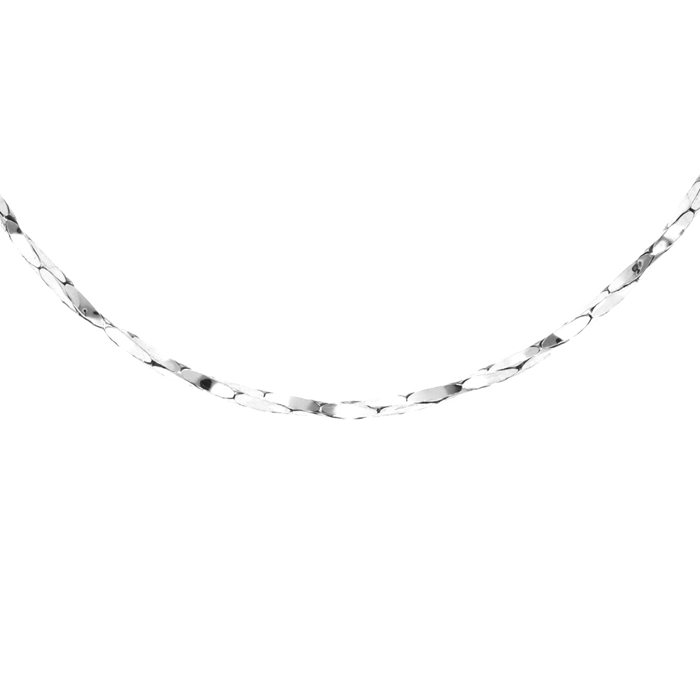 Cha�ne en argent rhodi� torsade diamant� �paisseur 0.8mm longueur 45cm - Vue 1