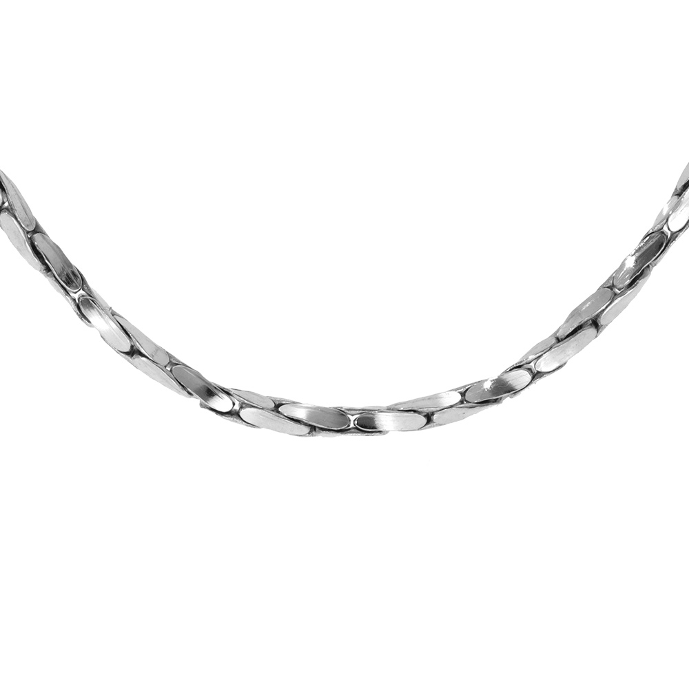 Cha�ne en argent rhodi� torsade diamant� �paisseur 1.4mm longueur 42cm - Vue 1