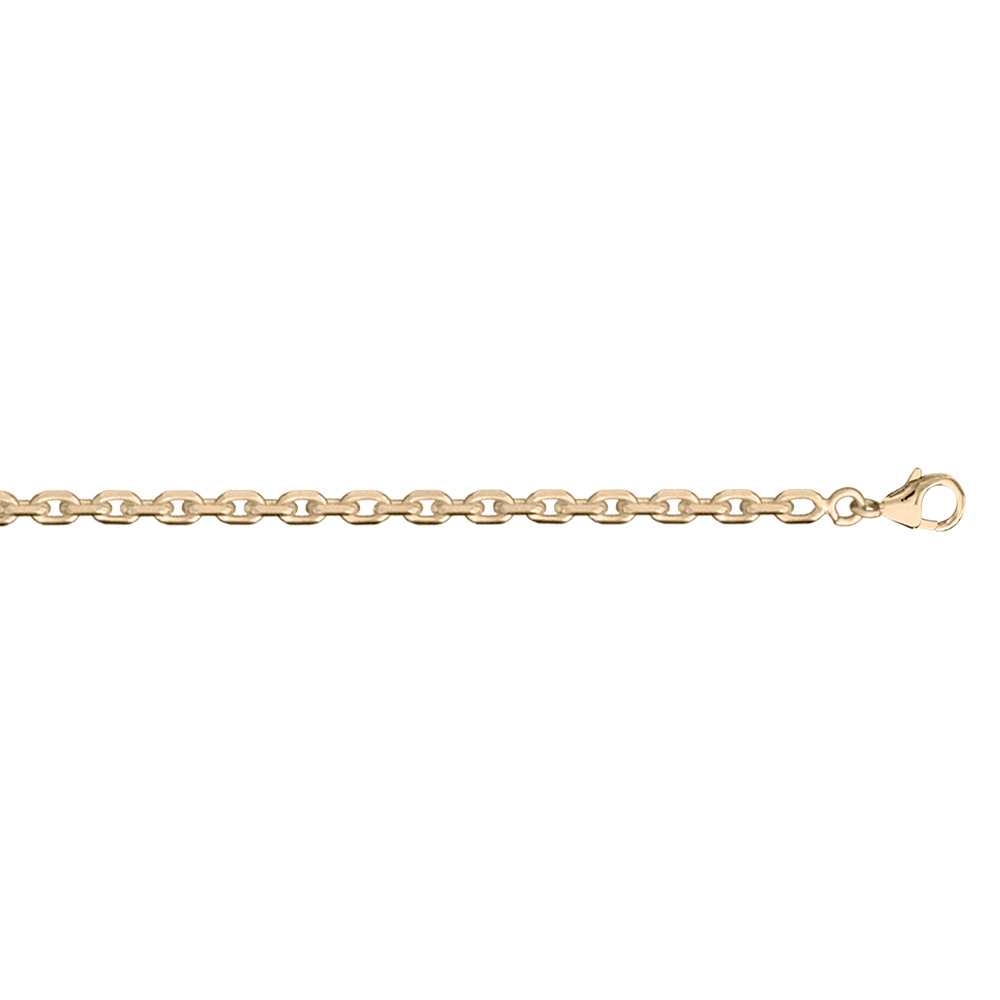 Cha�ne en plaqu� or maille for�at largeur 3mm et longueur 70cm - Vue 1
