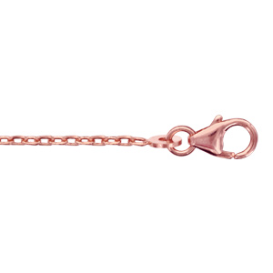 Chane en plaqu or rose maille forat largeur 1,6mm et longueur 45cm - Vue 1