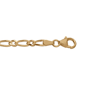 Chane en vermeil maille  hawai 1+1 4mm - 50cm