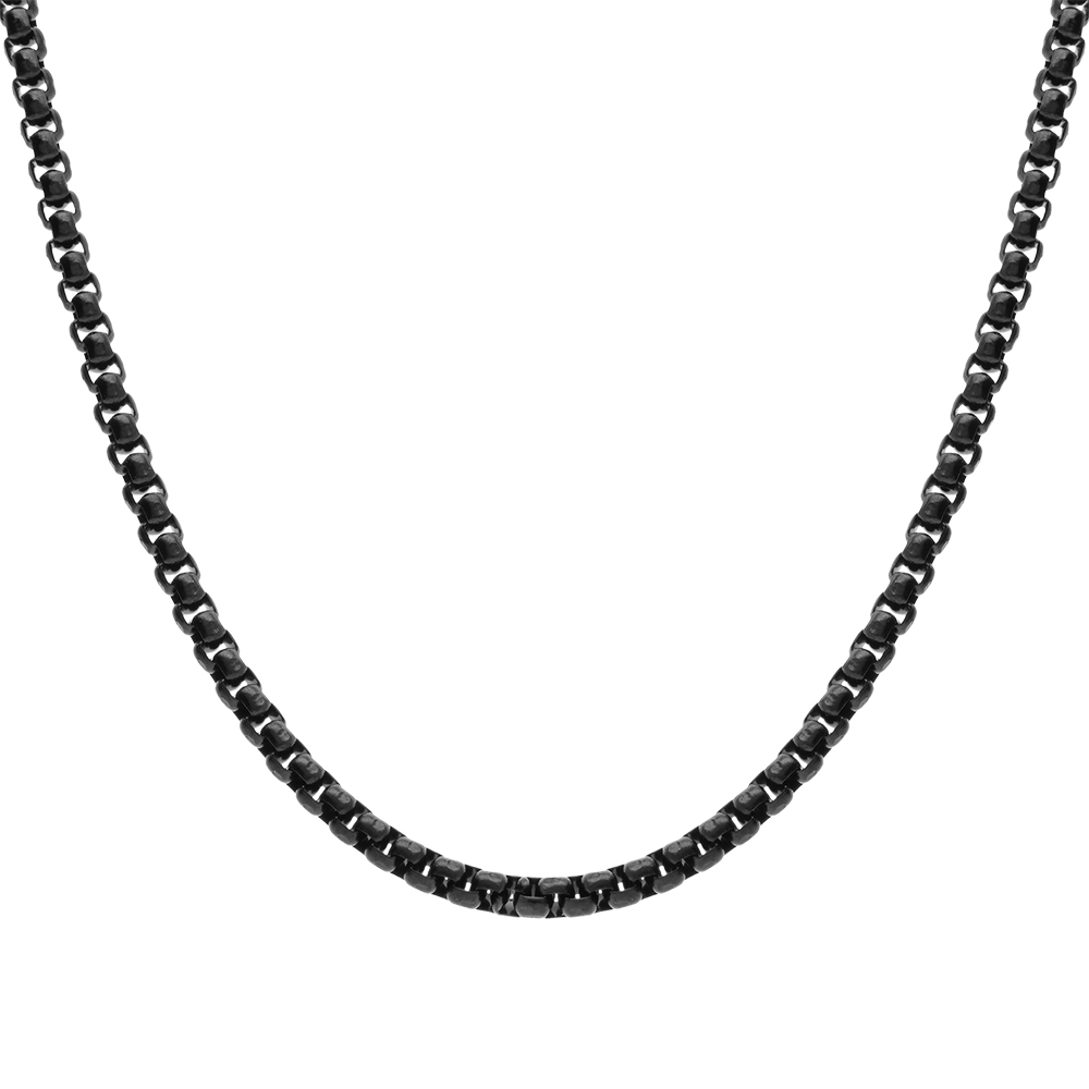 Chane jaseron serr en acier PVD noir 3mm - 55+10cm - Vue 1