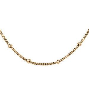 Cha�ne vermeil maille gourmette avec boules - 60cm r�glable 55cm