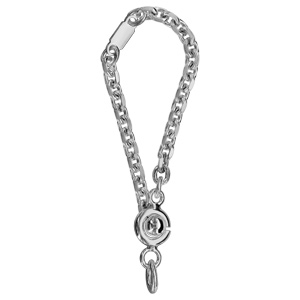 Chanette de porte-clef en argent rhodi - Vue 1