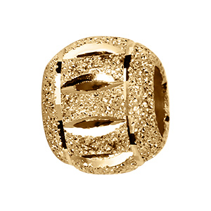 Charms coulissant en vermeil boule diamant�e et motifs - 10x5mm