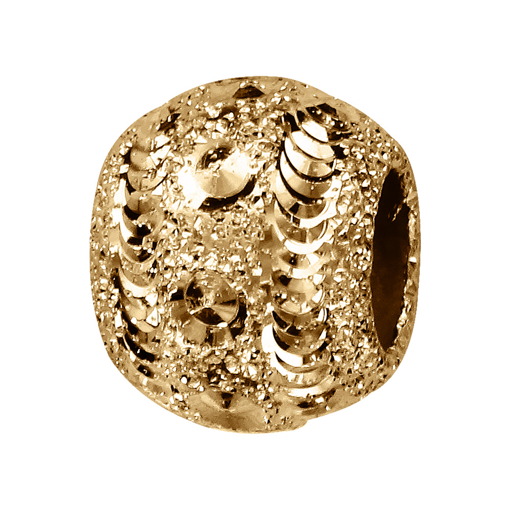 Charms coulissant en vermeil boule diamant�e givr�e - 10x5mm - Vue 1