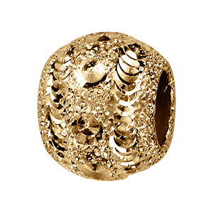Charms coulissant en vermeil boule diamant�e givr�e - 10x5mm