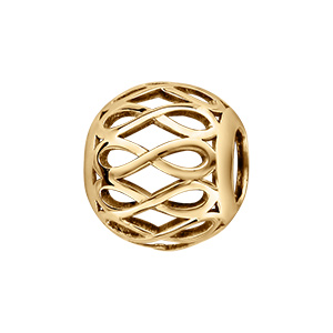 Charms coulissant en vermeil boule motif infini