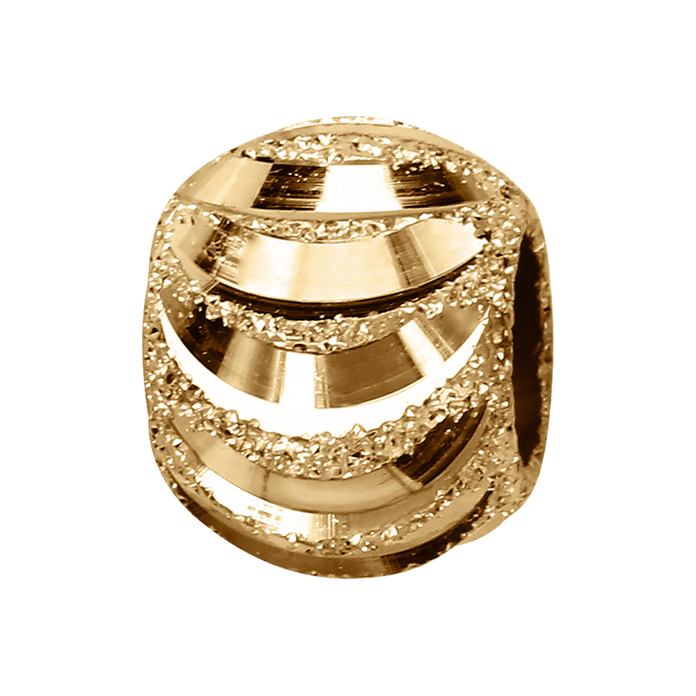 Charms coulissant en vermeil boule paillet�e demi lune - 10x5mm - Vue 1