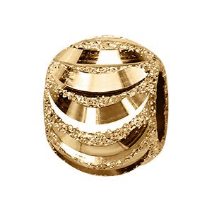 Charms coulissant en vermeil boule paillet�e demi lune - 10x5mm