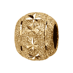 Charms coulissant en vermeil boule paillet�e �toiles - 10x5mm