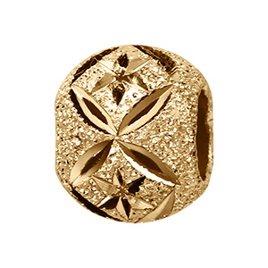 Charms coulissant en vermeil boule paillet�e etoiles et X - 10x5mm