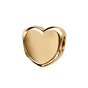 Charms coulissant en vermeil coeur lisse moderne  graver