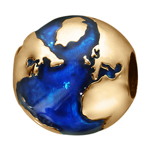 Charms coulissant  en vermeil et r�sine TERRE