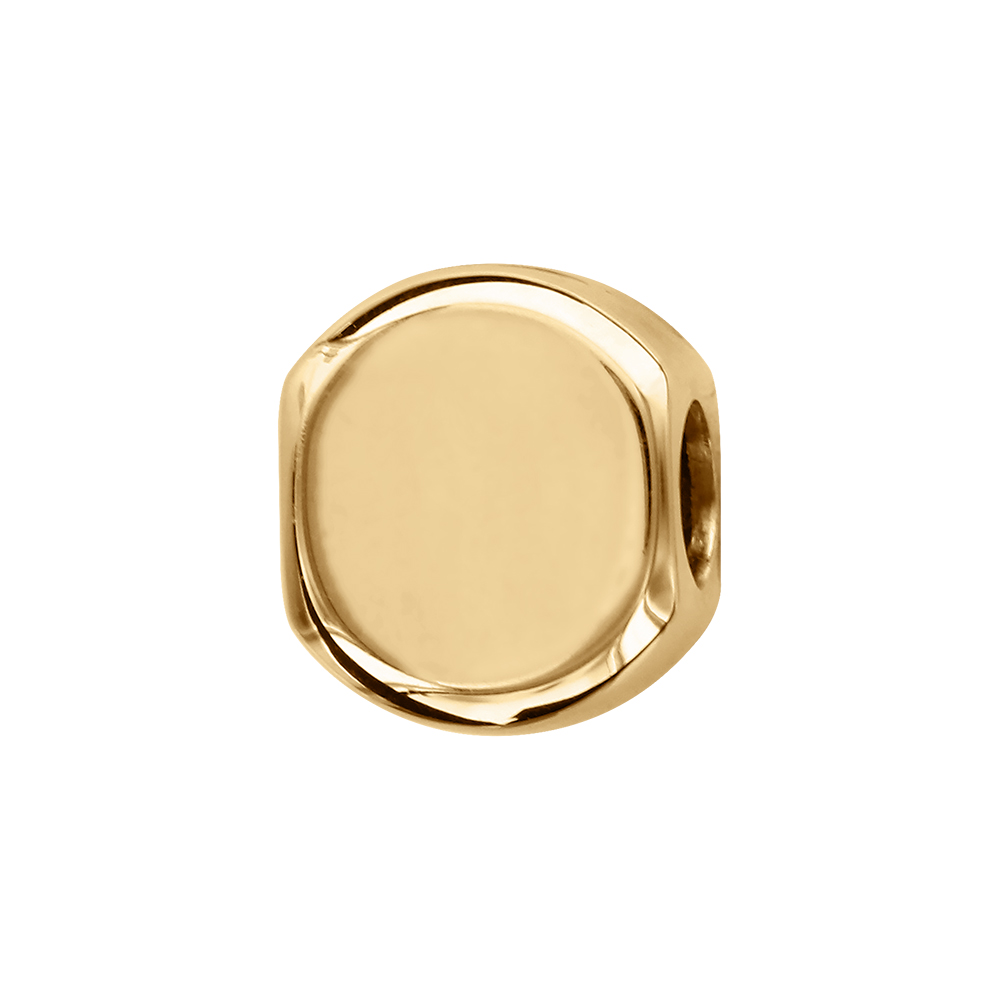 Charms coulissant en vermeil rond 10mm lisse moderne  graver - Vue 1