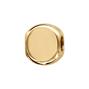 Charms coulissant en vermeil rond 10mm lisse moderne  graver