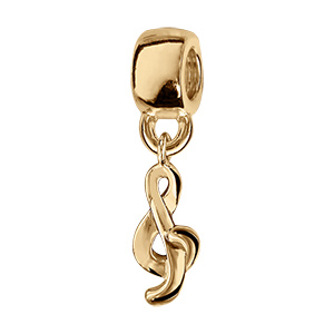 Charms coulissant en vermeil suspendu clef de sol
