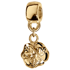 Charms coulissant en vermeil suspendu rose