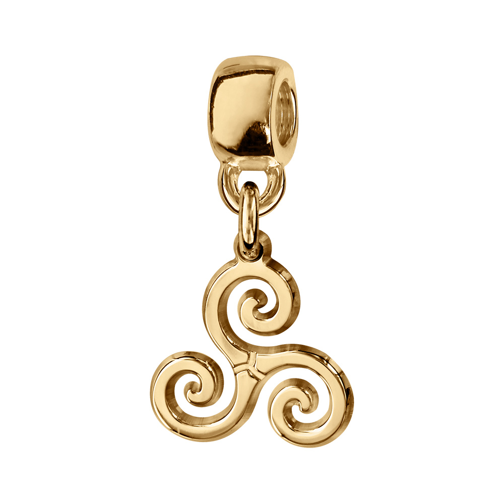 Charms coulissant en vermeil suspendu triskel - Vue 1