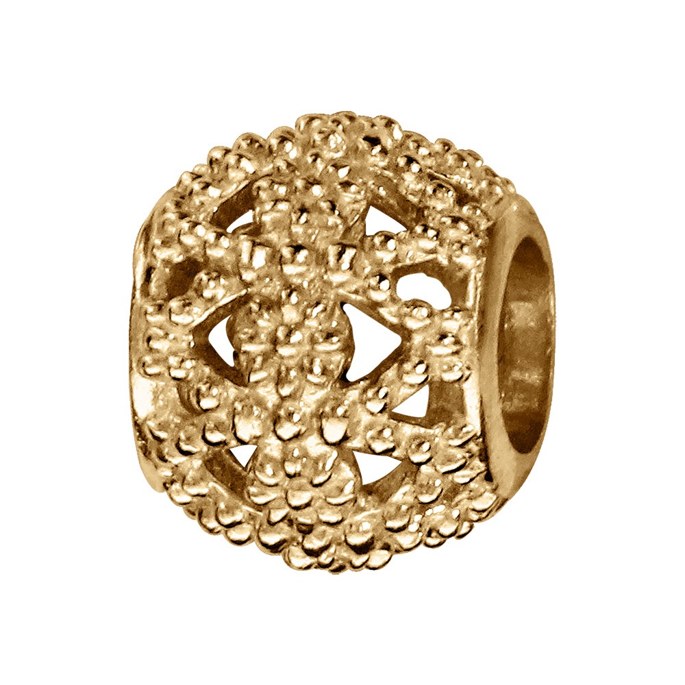 Charms coulissant en vermeil tube ajour� - Vue 1