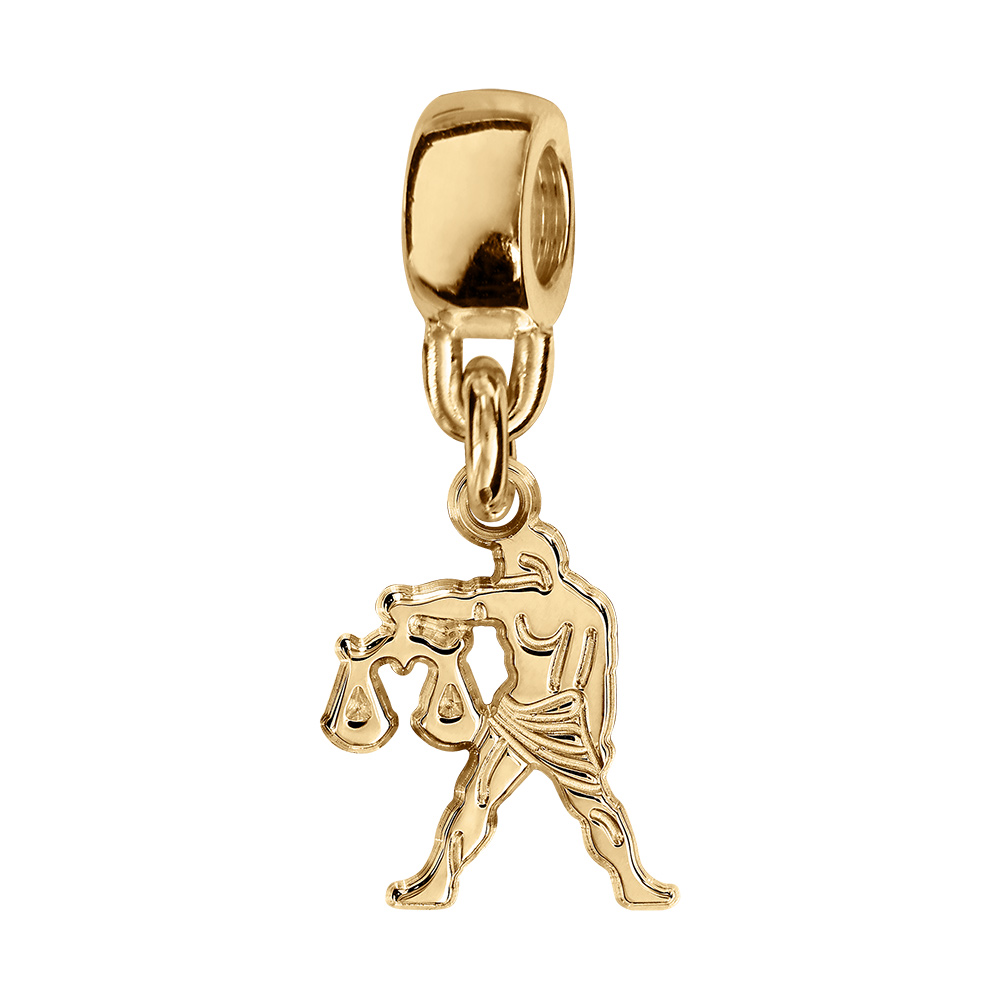 Charms coulissant en vermeil zodiaque decoupe balance - Vue 1