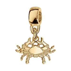 Charms coulissant en vermeil zodiaque decoupe cancer
