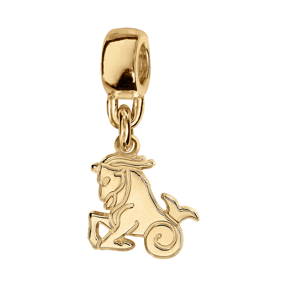 Charms coulissant en vermeil zodiaque decoupe capricorne - Vue 1