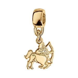 Charms coulissant en vermeil zodiaque decoupe sagittaire