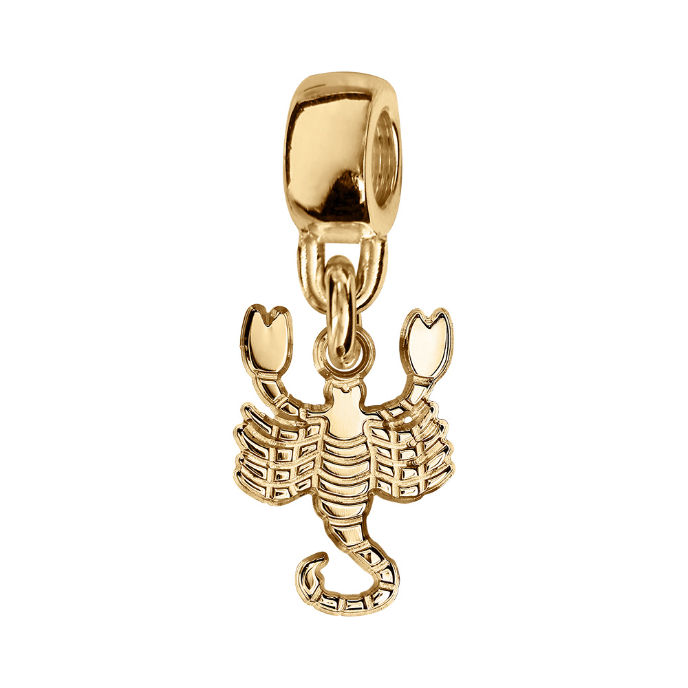 Charms coulissant en vermeil zodiaque decoupe scorpion - Vue 1