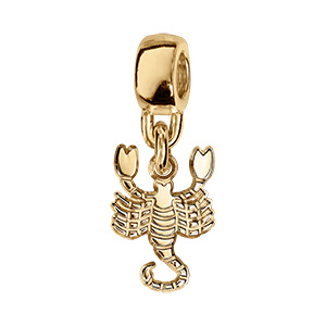 Charms coulissant en vermeil zodiaque decoupe scorpion
