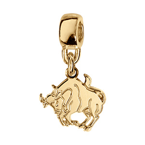 Charms coulissant en vermeil zodiaque decoupe taureau